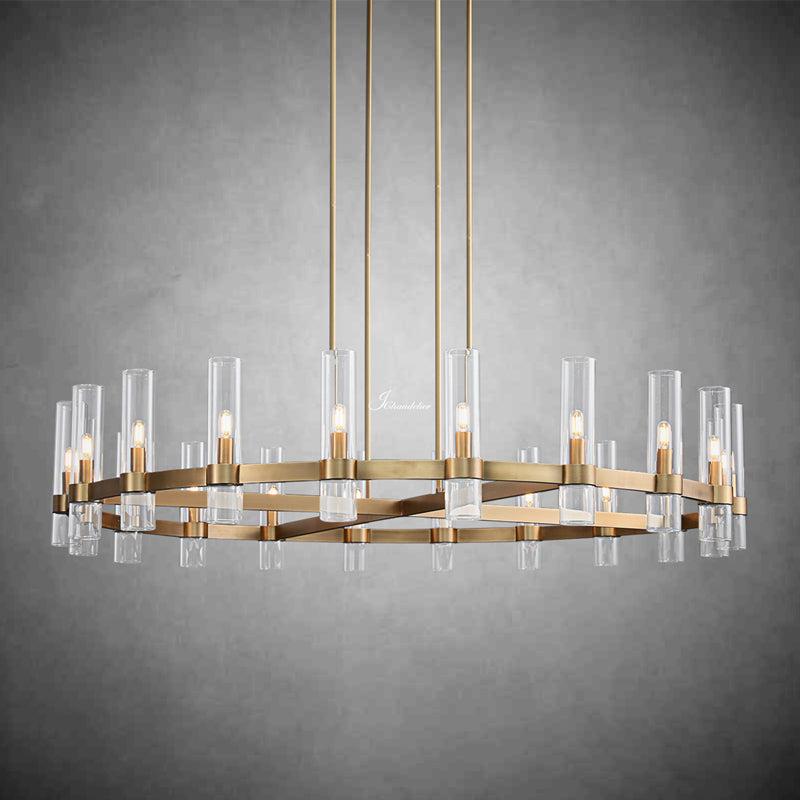 Ravion Round Chandelier 60", solid brass