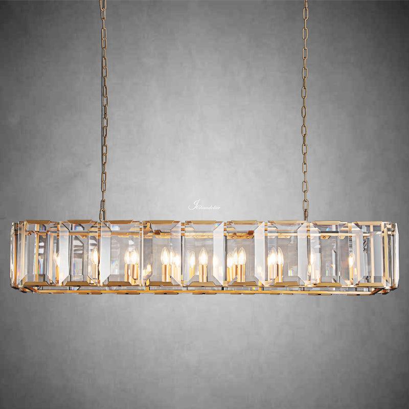 Harlew Crystal Rectangular Chandelier 62"