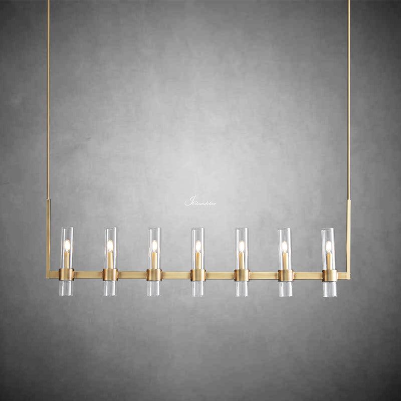 Ravion Linear Chandelier 59", solid brass - view 2