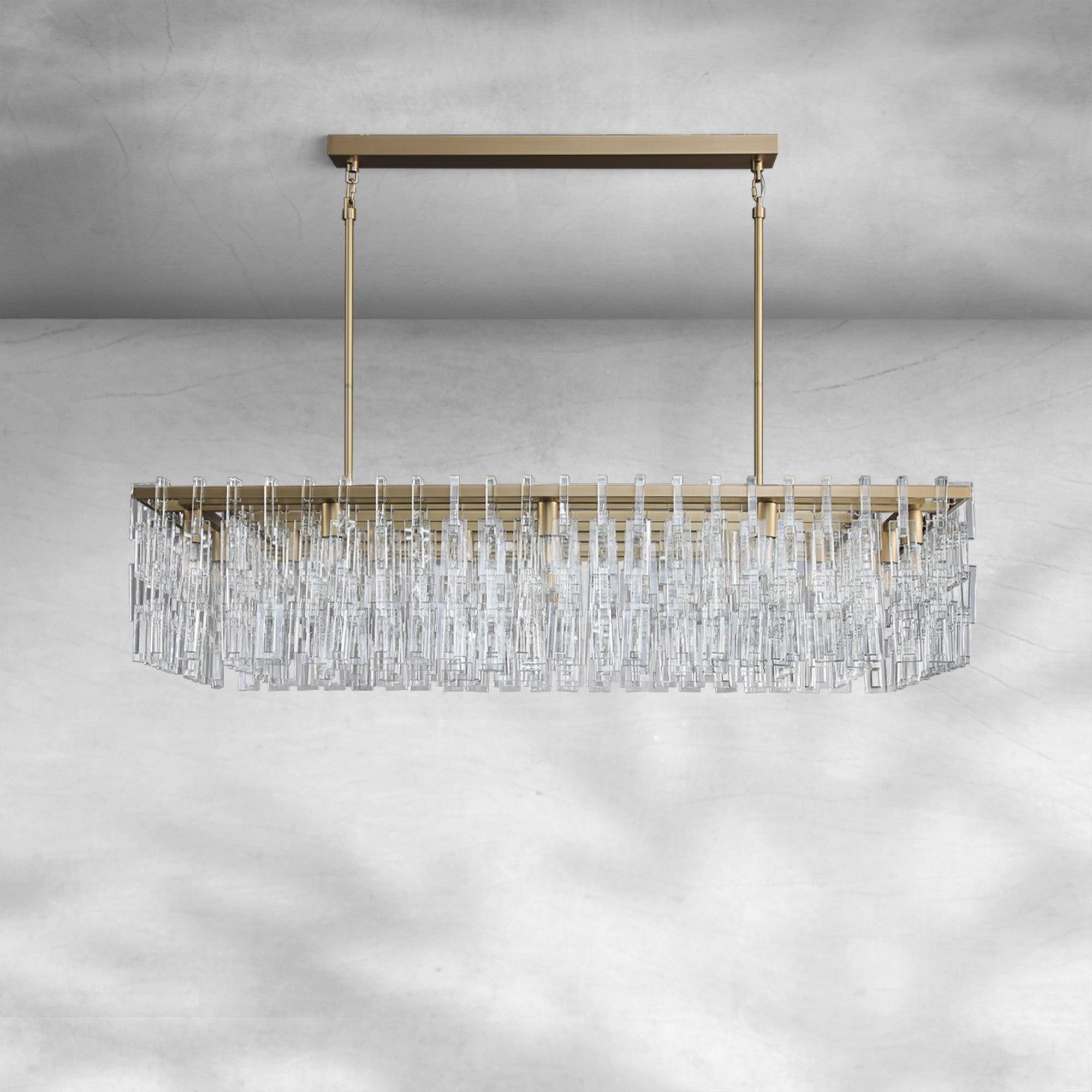 Montis Modern Rectangular Chandelier 60"