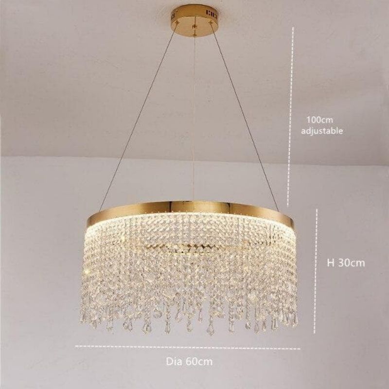 Modern Crystal Tassel Ring Chandelier - view 3
