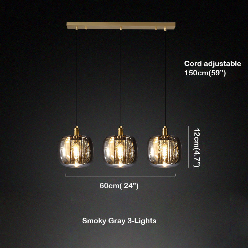Bedroom Pendant Lighting Smoke Grey Clear Color - view 11