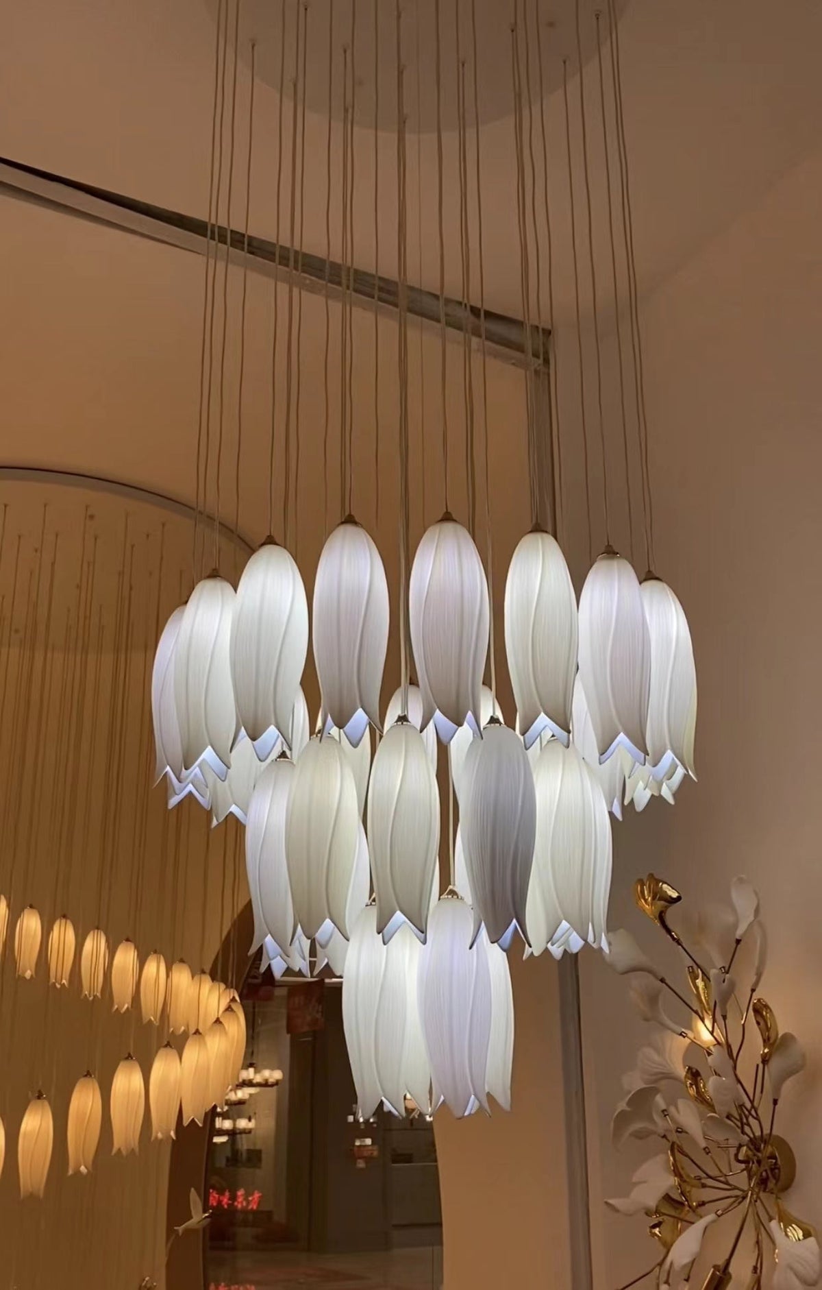 Elegant Flower Chandelier For Foyer/ Staircase - view 12