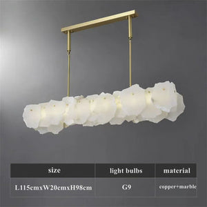 Alabaster Flakes Linear Chandelier -Rod - view 7
