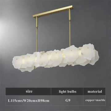 Alabaster Flakes Linear Chandelier -Rod - view 7