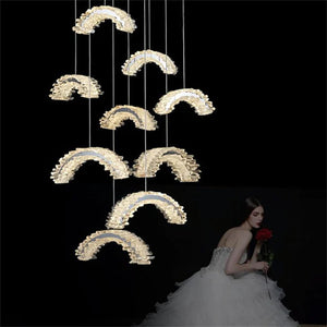Rainbow Modern Rock Crystal Staircase Chandelier - view 5