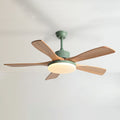 52 Inch Five Oak Blade Quiet Ceiling Fan with Dimmable Light - Timberline
