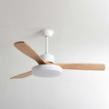 60 Inch Three Oak Blade Quiet Ceiling Fan with Dimmable Light - Timberline