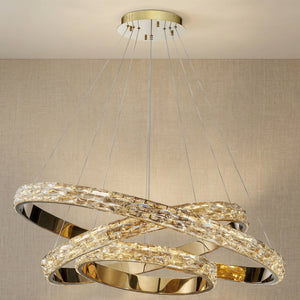 Vega Triple Ring Crystal Chandelier