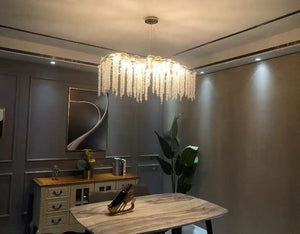 Elegant Crystal Icicle Chandelier in Branch Style for Dining Table Use - view 11