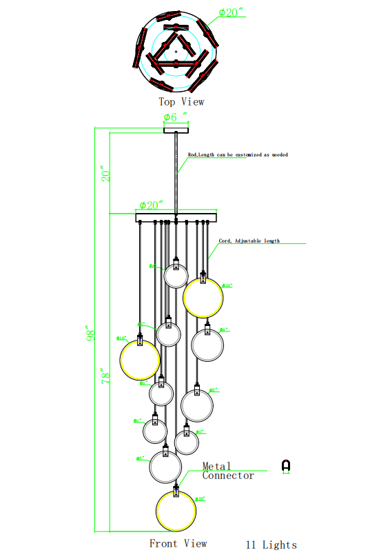 Moonshade Natural Marble Pendant Light Fixture Customized Canopy - view 4