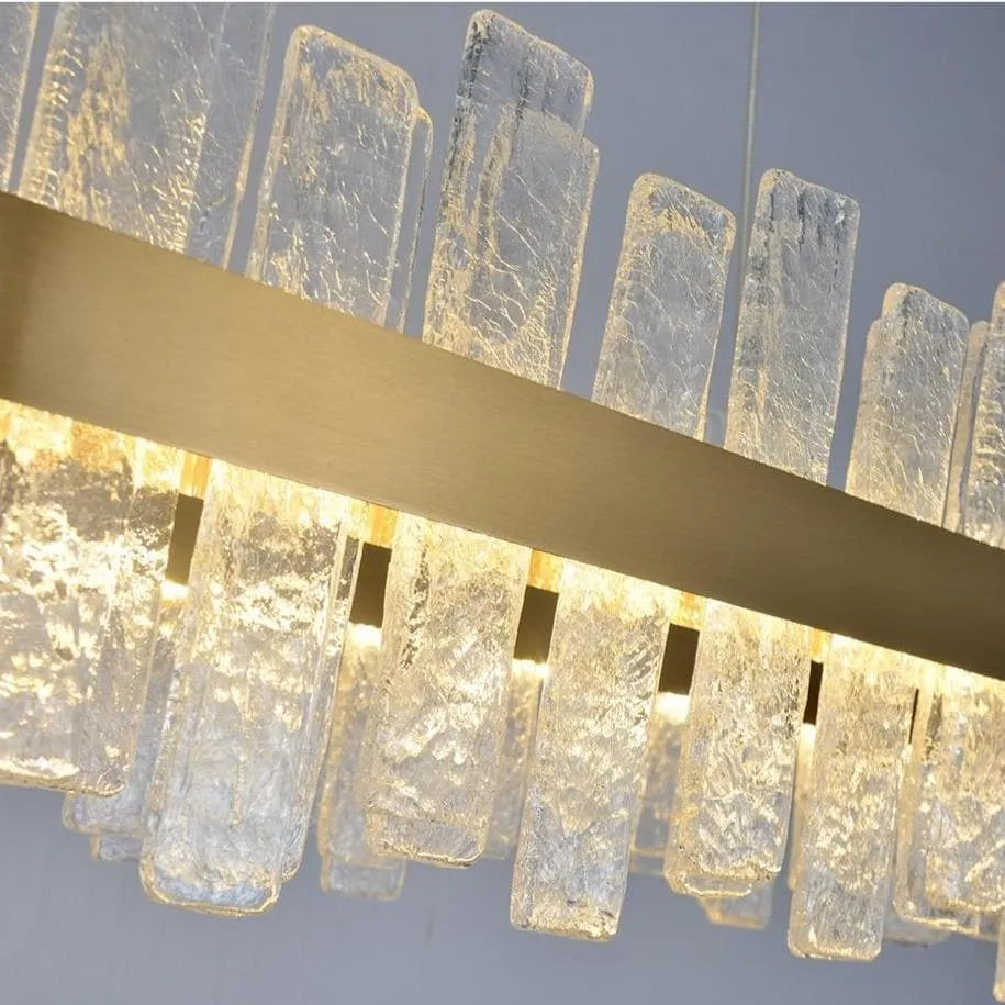 Flake Long Crystal Rectangle Golden Lamp Body Modern Chandelier 32"/40", rectangular - view 6