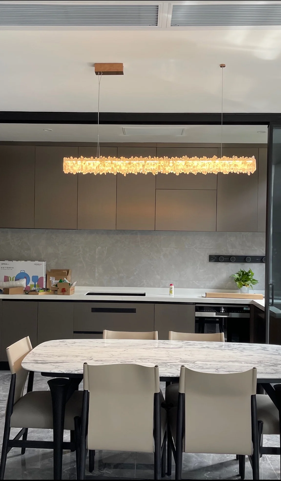 Rock Crystal Linear Chandelier - view 7