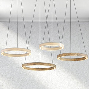 Alabaster StoneGlow Round Chandelier