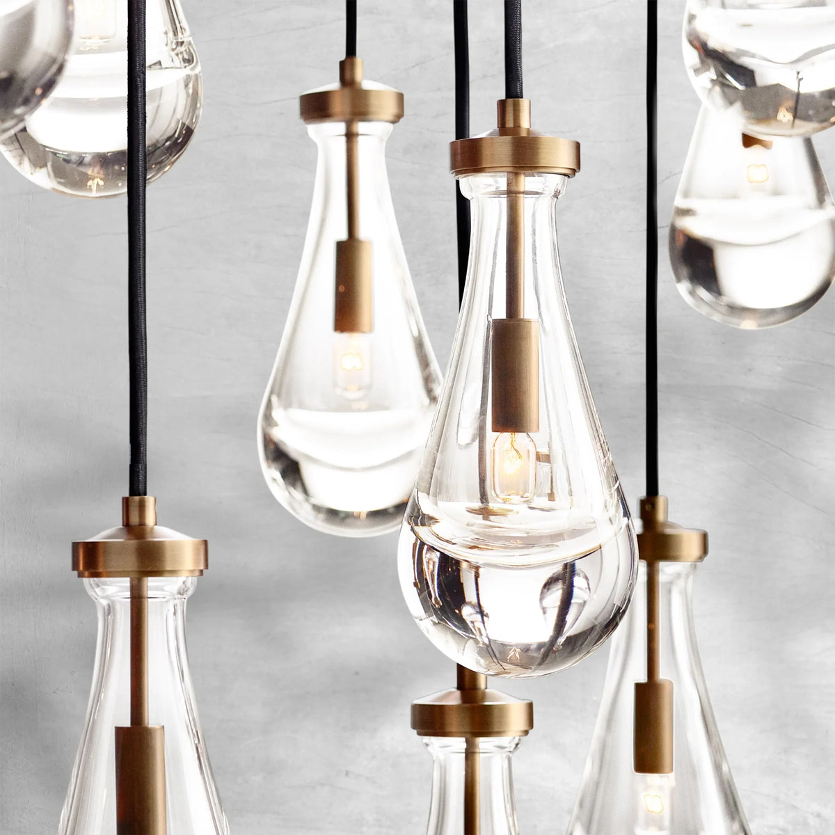Raindrop Glass Linear Chandelier 54" - view 7