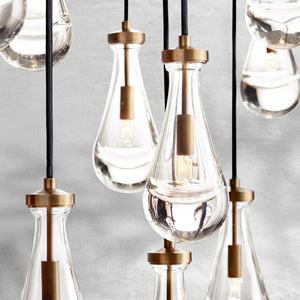 Raindrop Glass Linear Chandelier 54" - view 7
