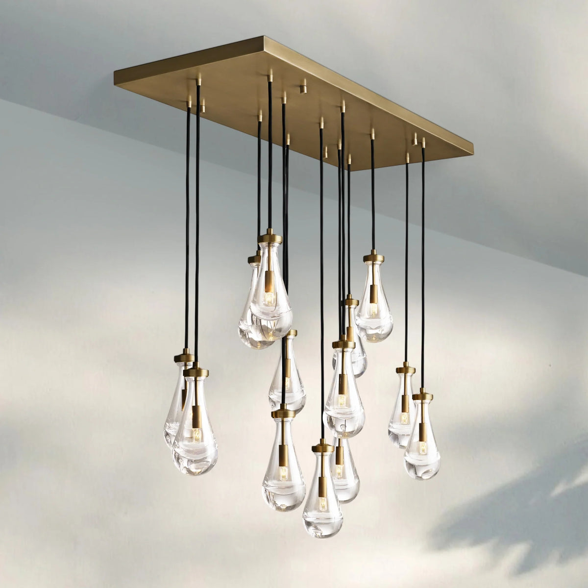 Raindrop Glass Linear Chandelier 54" - view 4