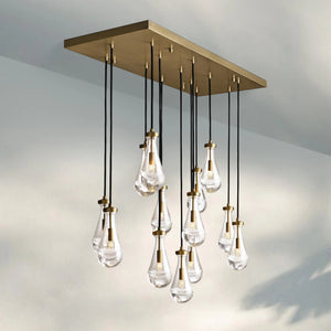 Raindrop Glass Linear Chandelier 54" - view 4
