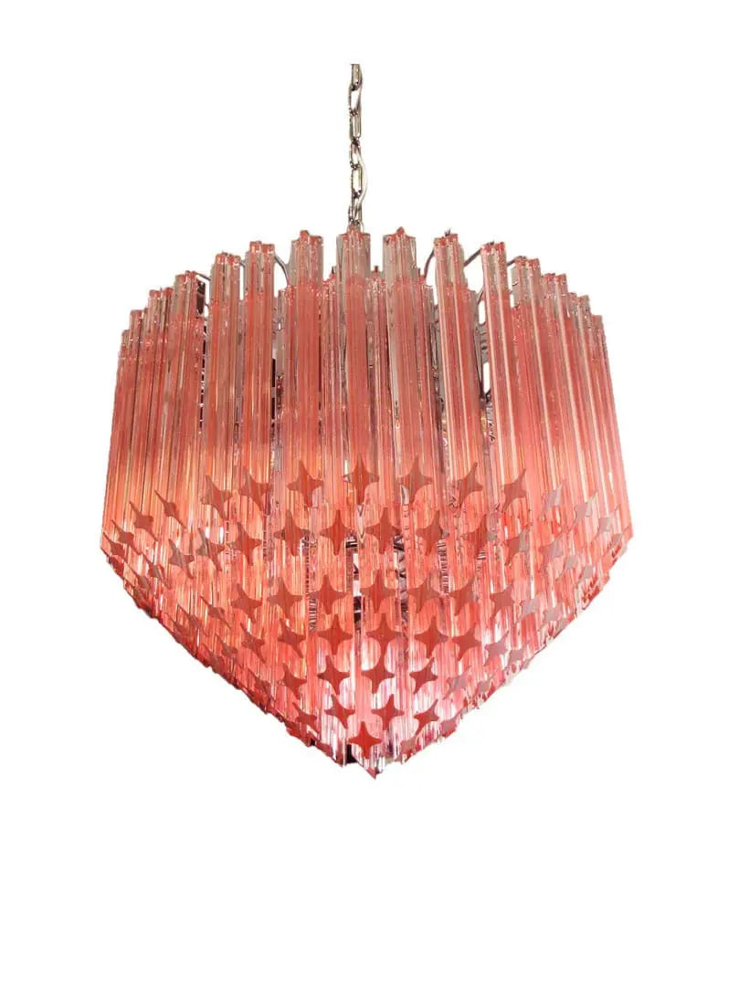 Murano-Style Chandelier – 163 prisms – Pink