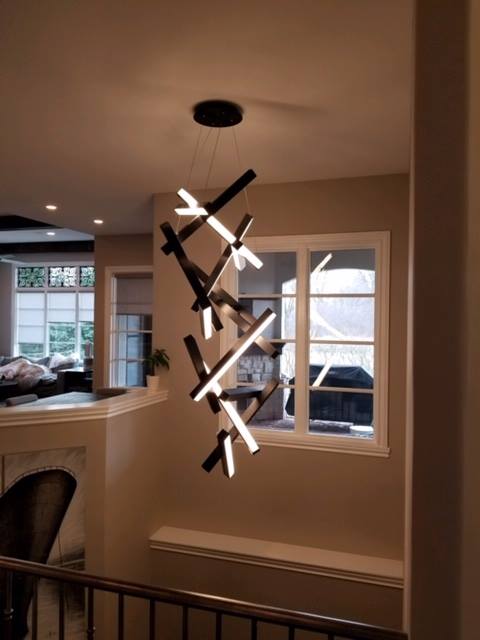 Modern Vertical Geometric Aluminum Chandelier for Staircase/Foyer/High-ceiling - view 13