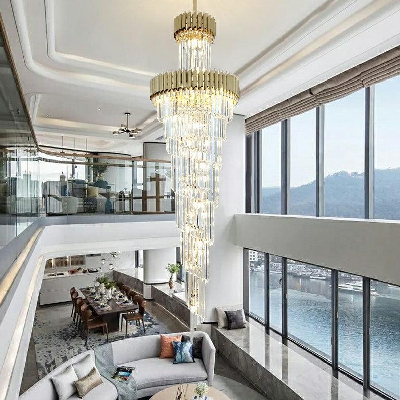 Spiral Crystal Chandelier For Foyer/ Staircase - view 25