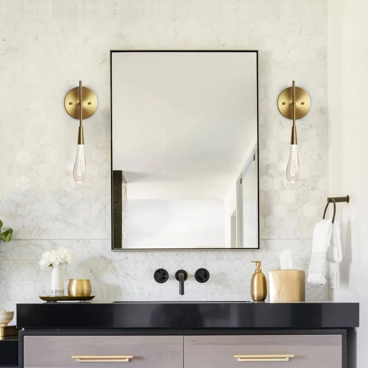 Raindrop Glass Solitaire Wall Sconces