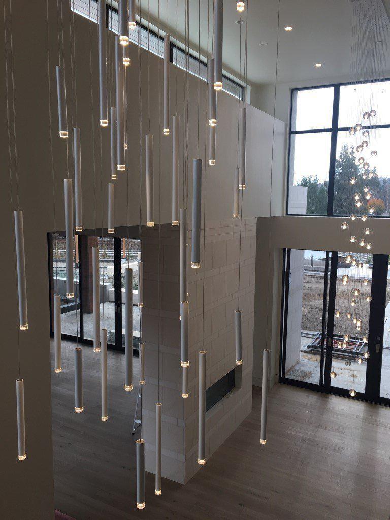 Bellini Rectangular Tubular Pendant Light Chandelier, crystal - view 4