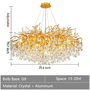 Stunning Tree Branch Crystal Chandelier with Clear Teardrop-shaped for Living/Dining Room - view 40