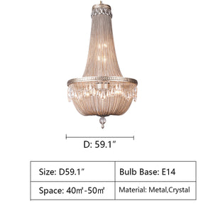 Oversize Modern Metal Art Luxury Crystal Chandelier for Duplex Hall/Staircase/Villa/Foyer - view 16