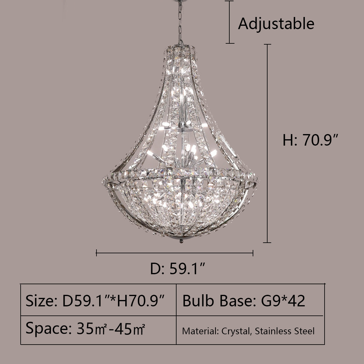 Extra Large Luxury and Elegant Crystal Chandelier for Living Room/Staircase/Foyer/Villa/Duplex Hall - view 12