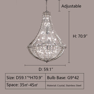 Extra Large Luxury and Elegant Crystal Chandelier for Living Room/Staircase/Foyer/Villa/Duplex Hall - view 12