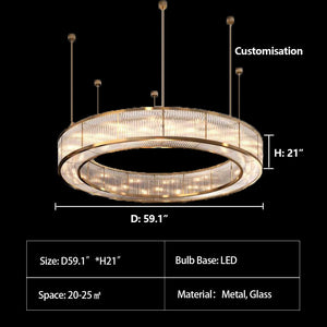 Modern Round Drum Dimmable Chandelier for Living Room/Bedroom - view 7