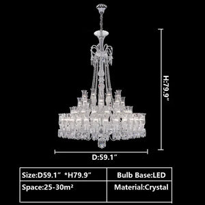 Multi Layer Chrome Crystal Chandelier in French Style with Romantic Branch Flowers for Grand Hallway and Staircase - view 8