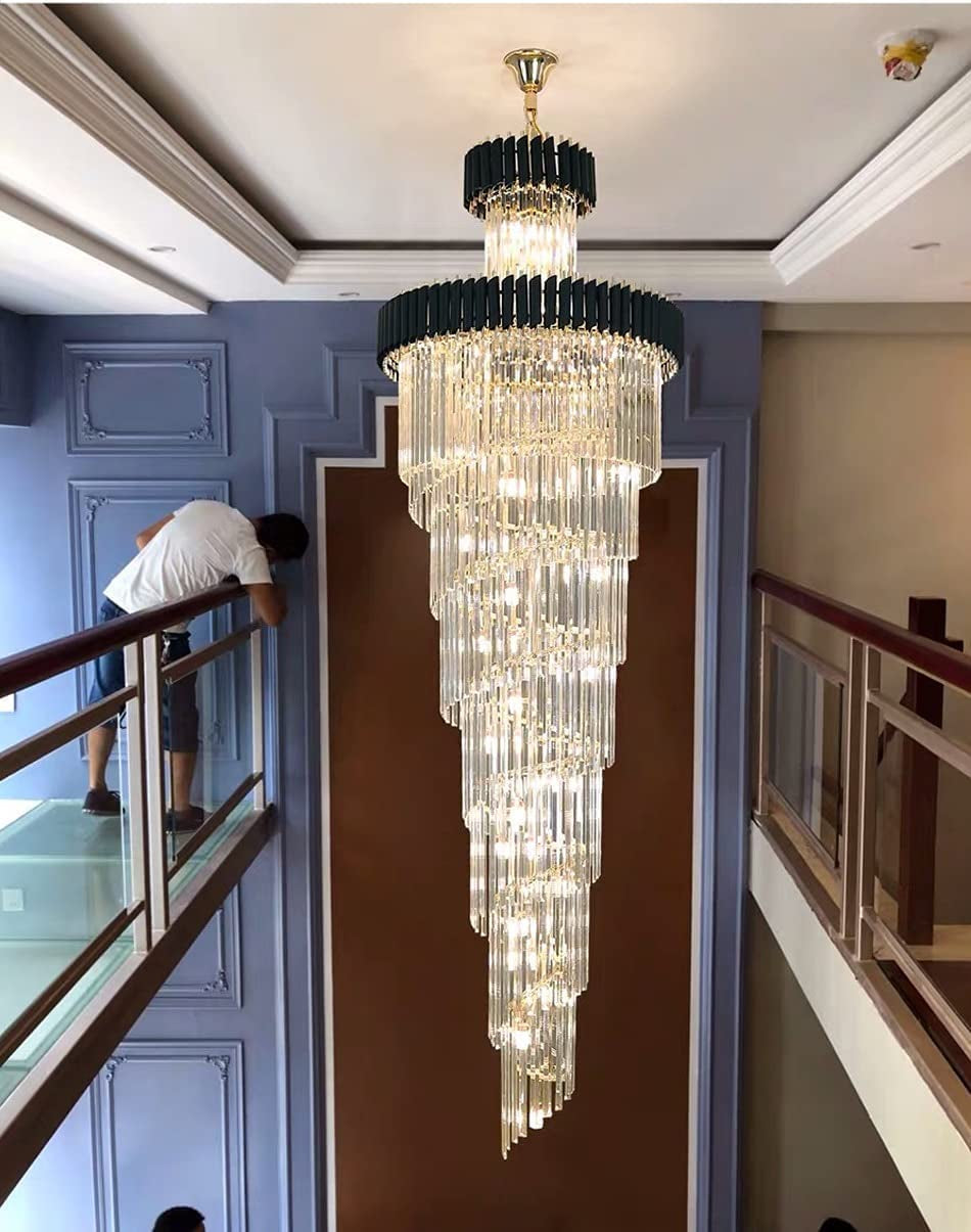 Spiral Crystal Chandelier For Foyer/ Staircase - view 18