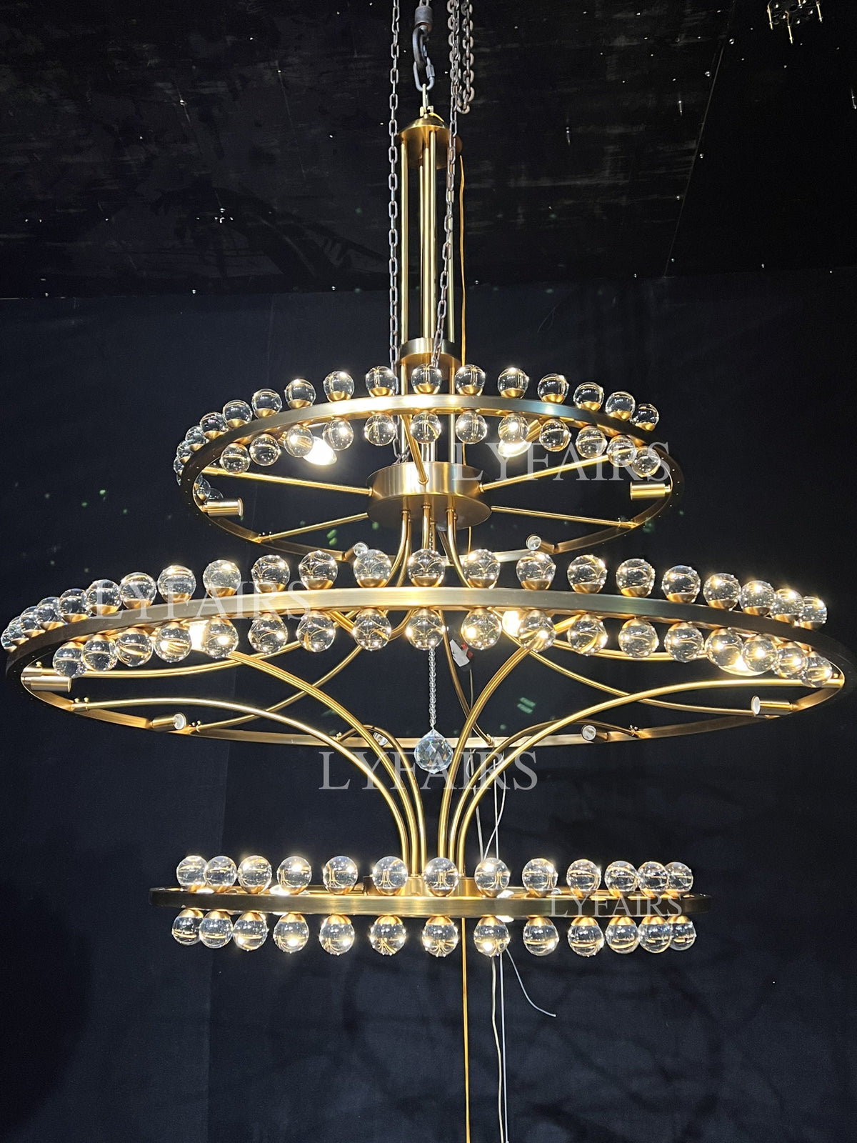 Modern 2/3 Ring Glass Ball Chandelier for Low-ceiling - view 4