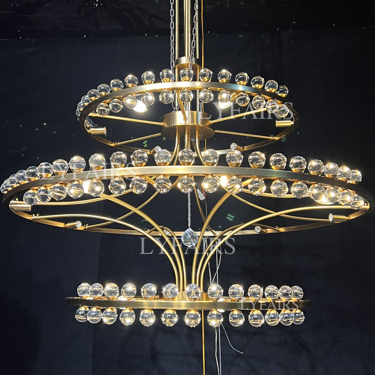 Modern 2/3 Ring Glass Ball Chandelier for Low-ceiling - view 2