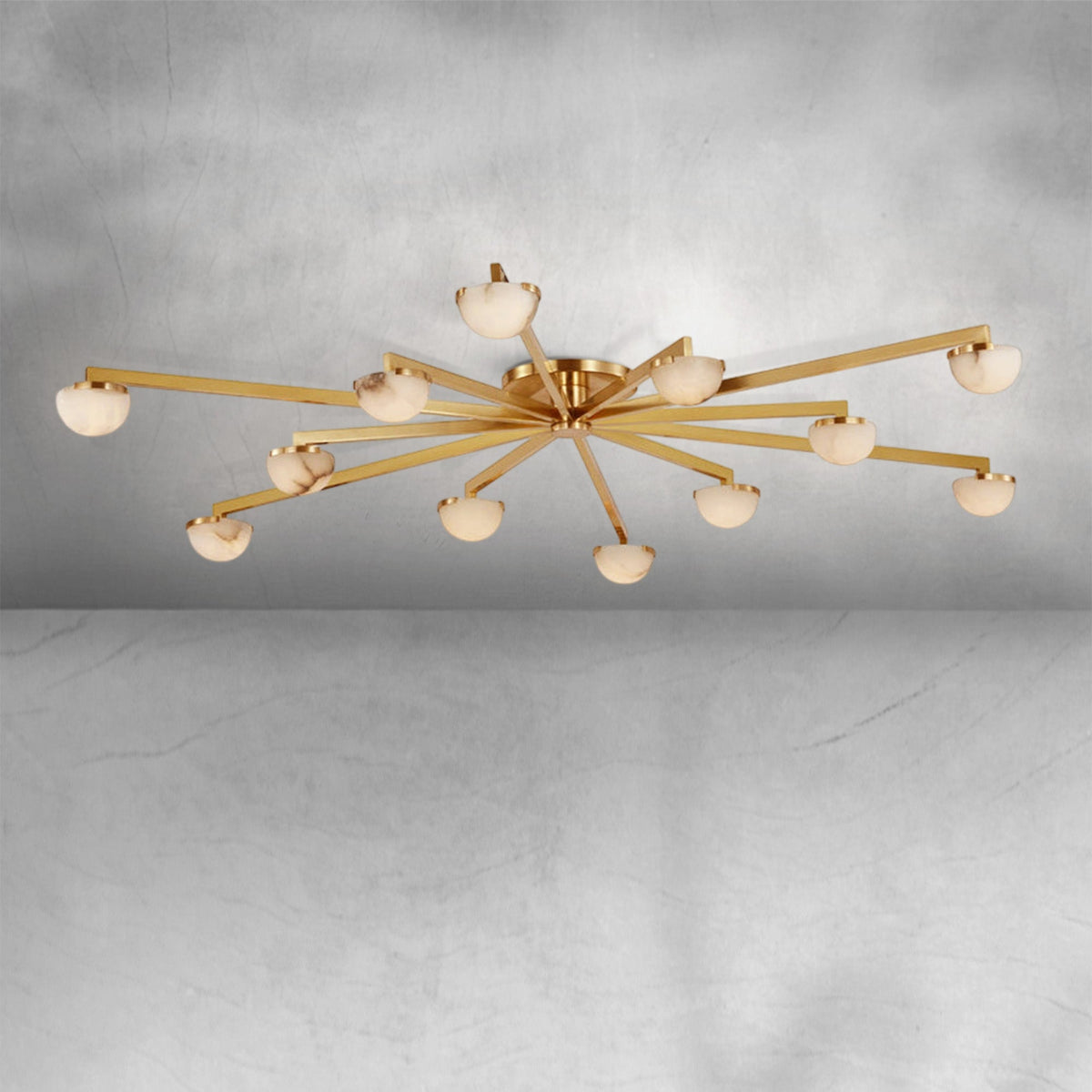 Padra Alabaster Large Staggered Arm Flush Mount - view 7