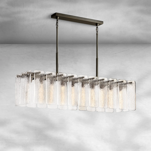 Calame Glass Rectangular Chandelier 60" - view 4