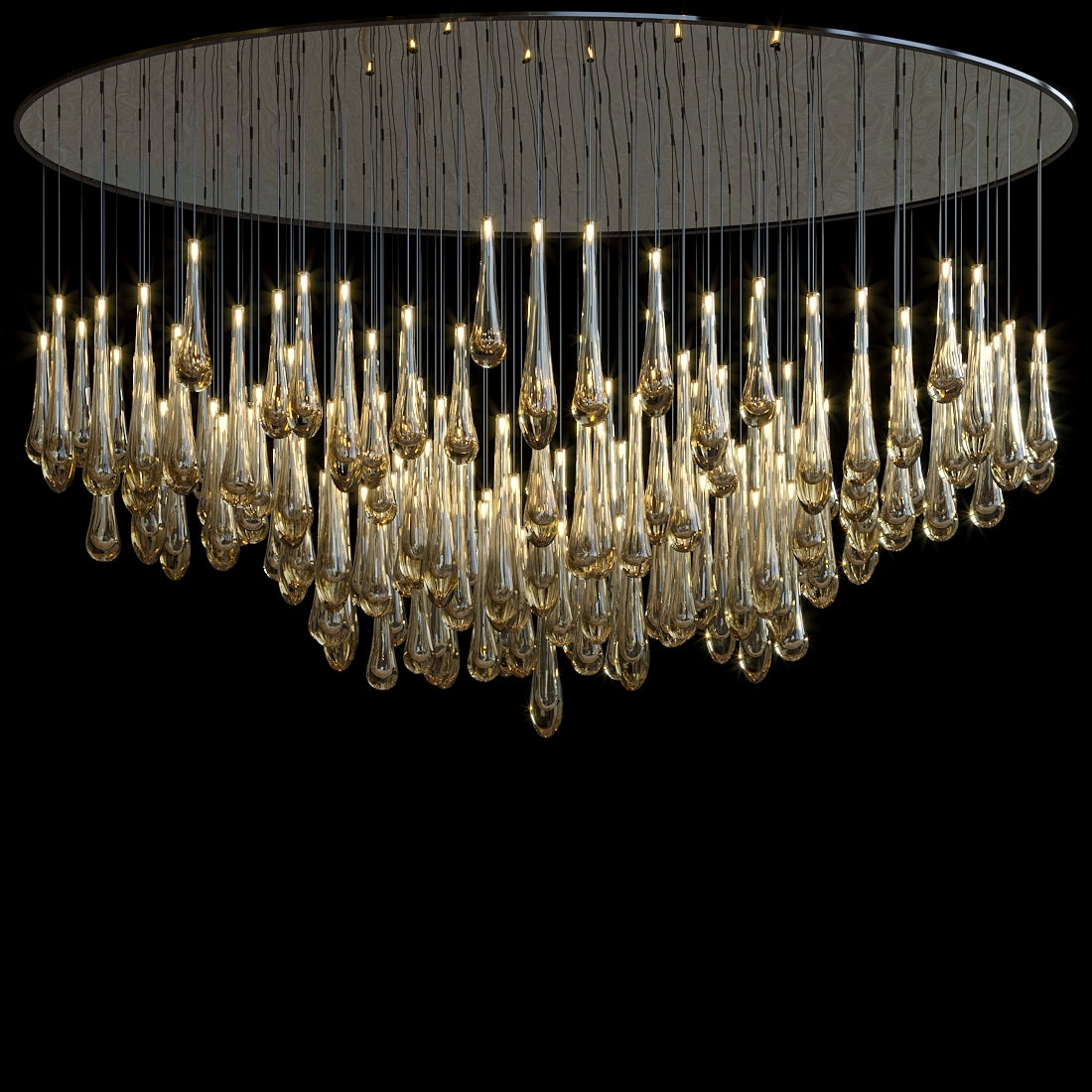 Aurelia Amber Teardrop Rain Glass Chandelier - view 5