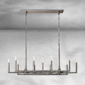 Thalen Forged Linear Chandelier 54" 72" 96", solid brass - view 25