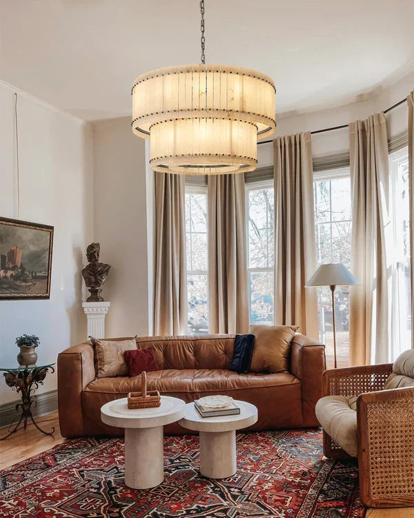Sienna Marcus Alabaster Round Tiered Chandelier - view 19