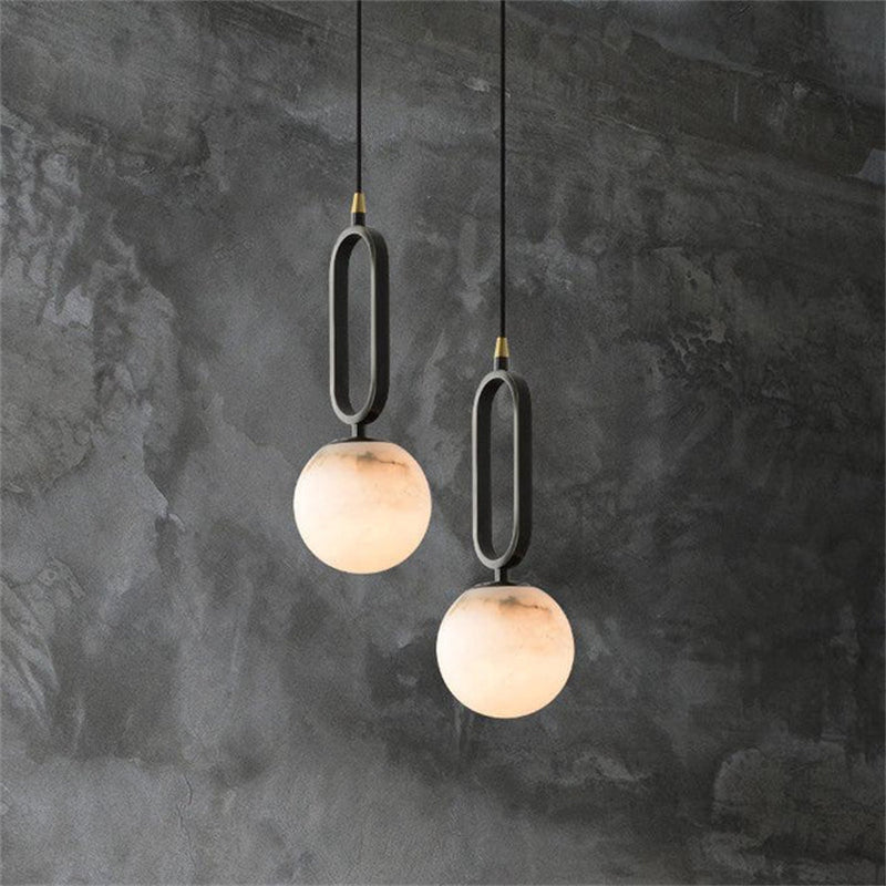 Phoenix Alabaster Sphere Pendant Light,  Modern Pendant Lighting - view 5