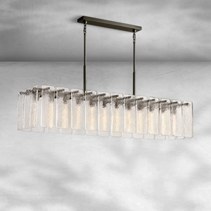 Calame Glass Rectangular Chandelier 72" - view 4