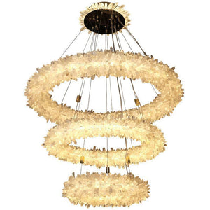 Derek Modern Rock Quartz Crystal Cluster Halo Chandelier