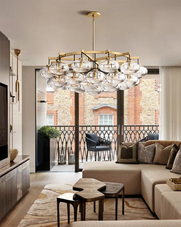 Coraline Clear Glass Round Chandelier 60"