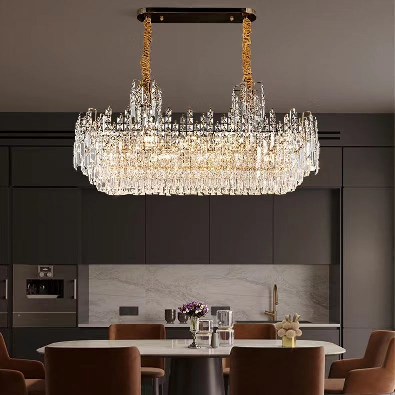 Luxury Hotel Hallway Ceiling Lighting Fixture Large Round Crystal Chandelier For Foyer Living Room Staircase - view 14