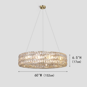 Round Halo K9 Crystal Ring Chandelier - view 7