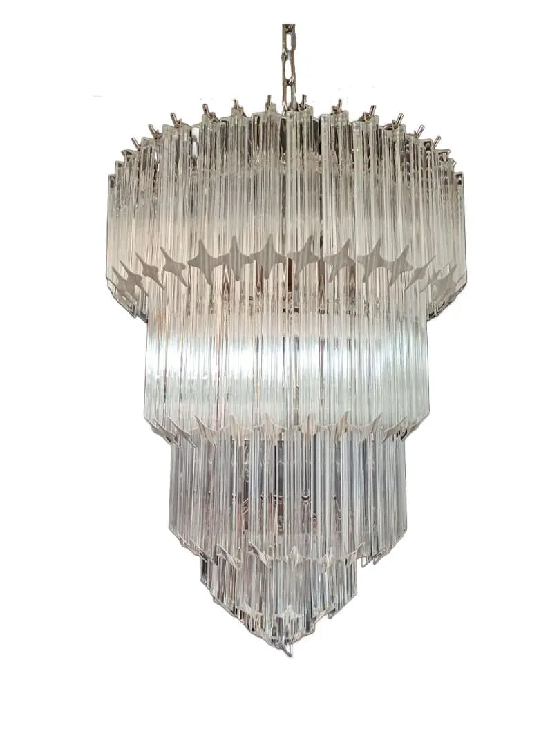 Murano-Style Chandelier – 112 prisms – Transparent