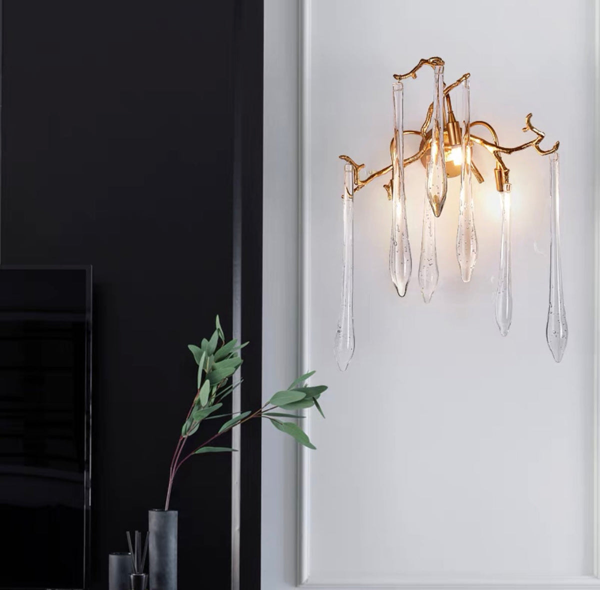 Branch Crystal Drops Chandelier in French Style with Copper Gold Finish for Dining and Living Room Ceiling - view 16