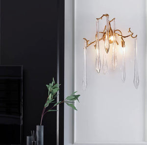 Branch Crystal Drops Chandelier in French Style with Copper Gold Finish for Dining and Living Room Ceiling - view 16